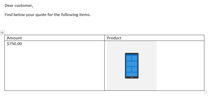 Display product images in a quote in Dynamics 365